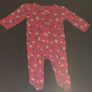 Carter's Red Floral Kids Footie